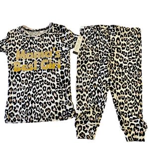 Rachel Zoe New‎ Infant Mamas Best Girl Cheetah Print 2 Piece Pajamas Set